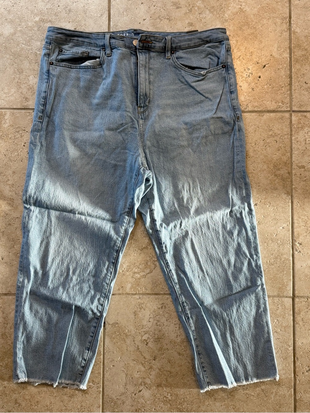 torrid Light Blue Wide Leg Cropped Jeans, size 20